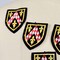 2" x 2.75" Black Gold Red White Edgy Velvet Embroidered Crest Patch